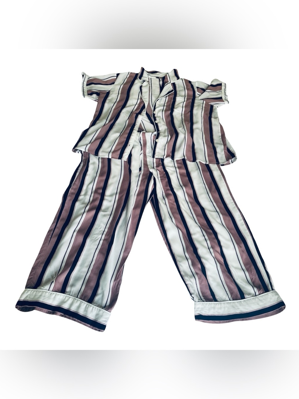 Nordstrom 100% Rayon Stripe Rayon Pajamas
Two Piece Capris Pants L